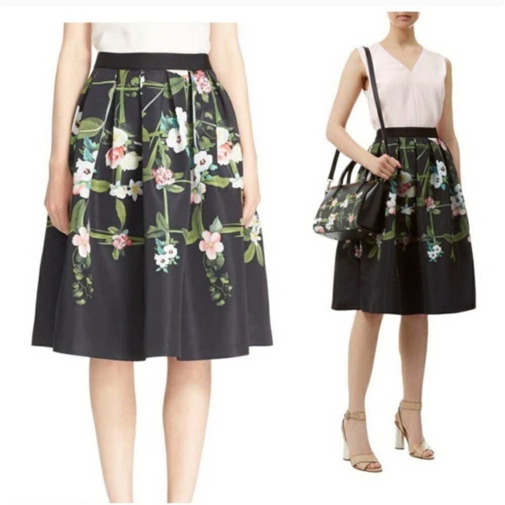 TED BAKER LONDON Emmalin' Secret Trellis Midi Full Skirt